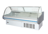 Изогнутый стеклянный сваренный гастроном замораживателя еды показывает длину холодильника/охладителя опционную