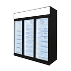 Система охлаждения вентилятора 3 двери Вертикальная стеклянная дверь морозильник с компрессором Wanbao