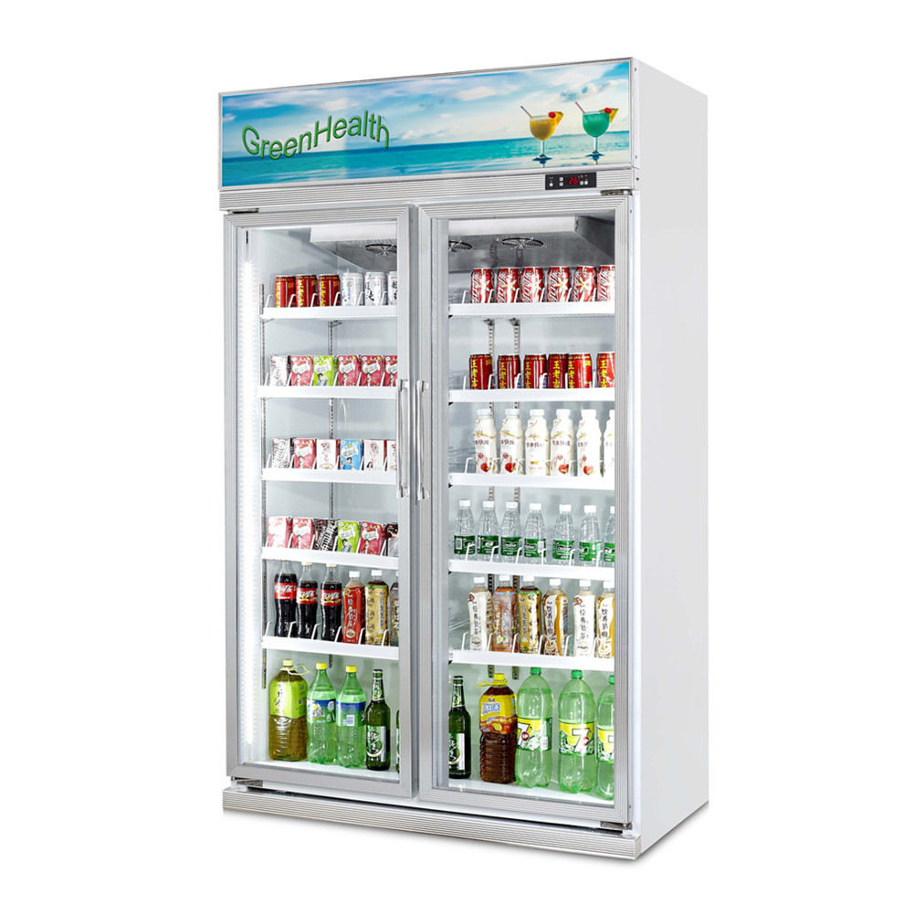 Охладитель/напитки дисплея напитка замораживателя двери регулируемых полок стеклянные показывают холодильник
