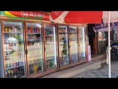 Customization HD Glass Supermarket Upright Beverage Cooler With N Doors