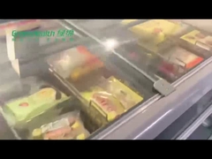 Замораживатель дисплея острова температуры верхнего стеклянного замораживателя комода раздвижной двери мобильного глубокого одиночный