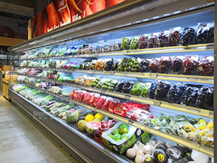 Передняя многоэтажная открытая дисплейная холодильница для энергосбережения фруктов и овощей