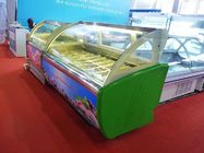 18 замораживатель дисплея мороженного подносов R404a зеленый коммерчески для магазина