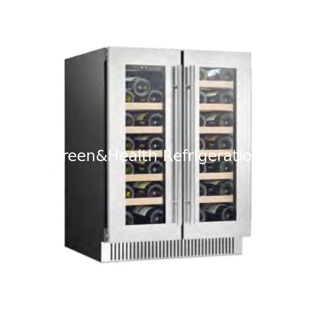 Сертификат ETL Экономия места Двойная зона холодильник из нержавеющей стали для хранения вина и пива