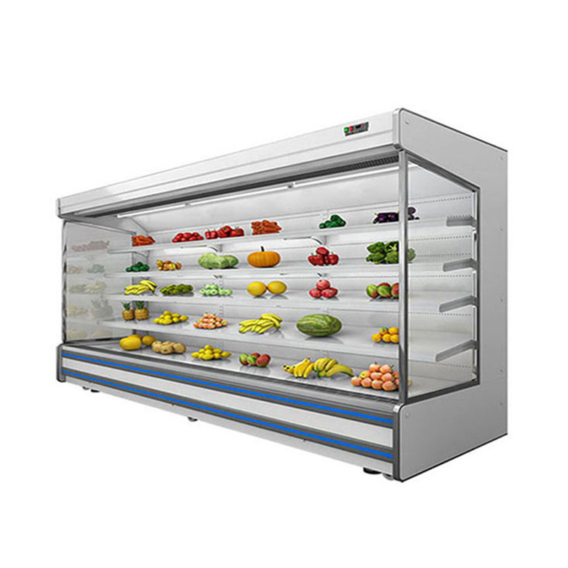 LED многоэтажный открытый холодильник с 4 полками и 5 дисплеями на 2-8.C