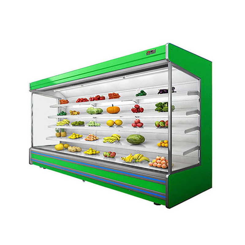 LED многоэтажный открытый холодильник с 4 полками и 5 дисплеями на 2-8.C