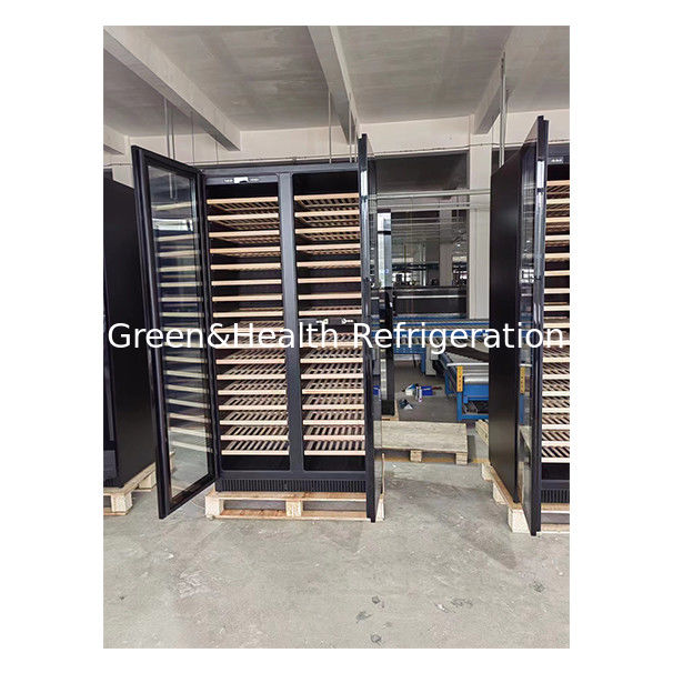 Сертификат ETL Одно/двойная дверь Буковая деревянная полка Стеклянная дверь Склад красного вина морозильник