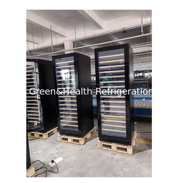 Сертификат ETL Одно/двойная дверь Буковая деревянная полка Стеклянная дверь Склад красного вина морозильник