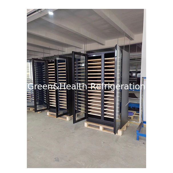 Сертификат ETL Одно/двойная дверь Буковая деревянная полка Стеклянная дверь Склад красного вина морозильник