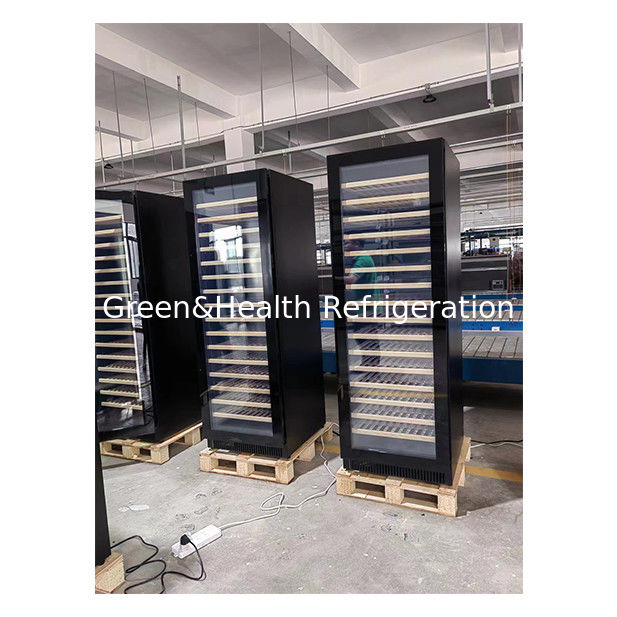 Двузонный винный холодильник с полками из бука и вместимостью 316 бутылок для коммерческого использования