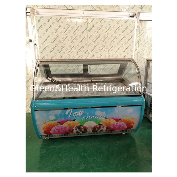 Прямая с завода изогнутая стеклянная морозильная камера для мороженого на 16 лотков с регулируемым термостатом