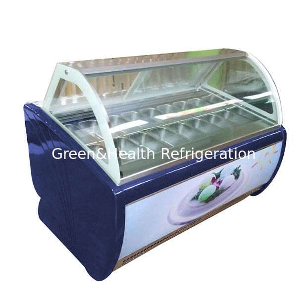 Прямая с завода изогнутая стеклянная морозильная камера для мороженого на 16 лотков с регулируемым термостатом