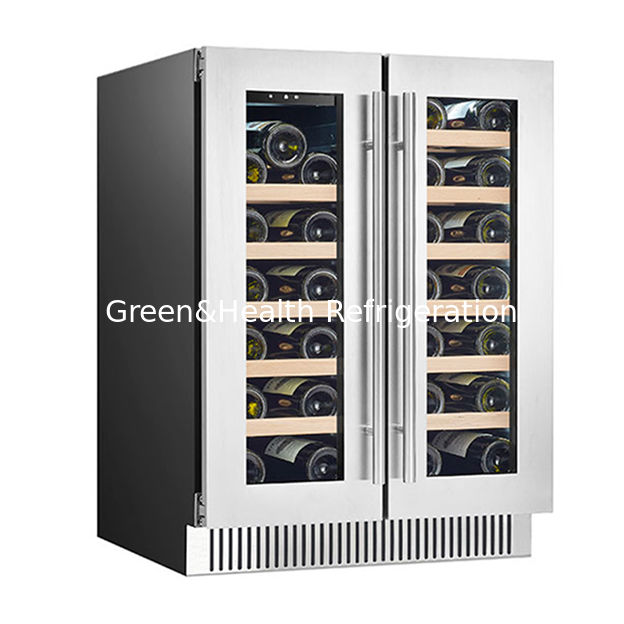 Сертификат ETL 68 Бутылки Две стеклянные двери Две независимые температурные зоны Дубовые деревянные полки Хранилище красного вина Холодильник