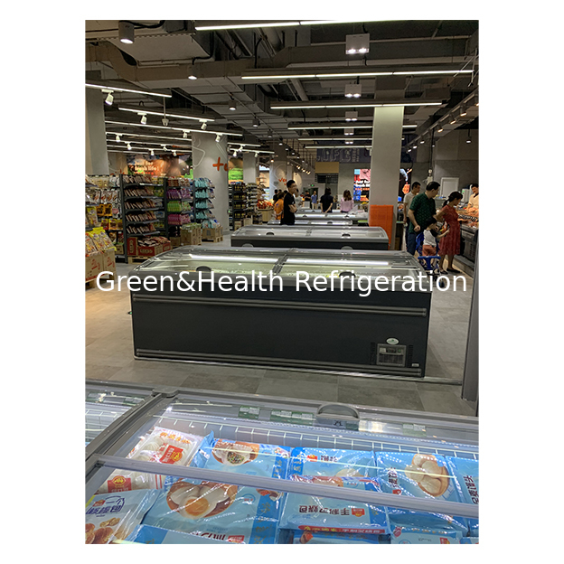 Коммерческий супермаркет Большой мясной шар Замороженный продукт Хранение Холодильный островной шкаф Холодильник