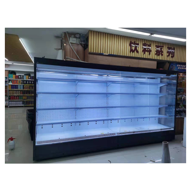 Supermarket/Store Multiple Shelves Fruit And Vegetable Storage Right Angle Open Freezer
