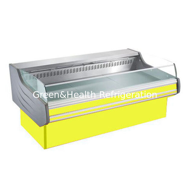 Нержавеющая сталь мясо дисплейный морозильник с автоматическим размораживанием и светодиодный свет для свежего мяса витрины