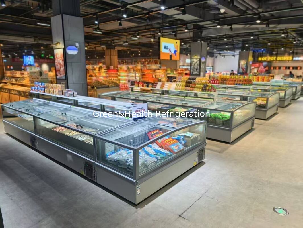 Supermarket Energy Saving Frozen Food Combined Commercial Display Freezer Chest Freezer With Automatic Defrost