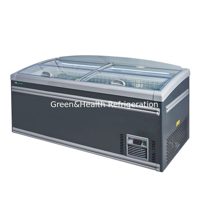 1040L Capacity Sliding Glass Door Island Freezer with Auto Defrost for Commercial Use