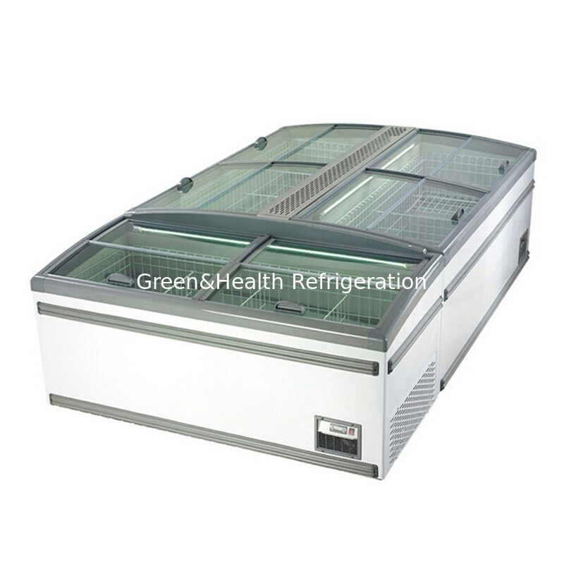 1040L Capacity Sliding Glass Door Island Freezer with Auto Defrost for Commercial Use
