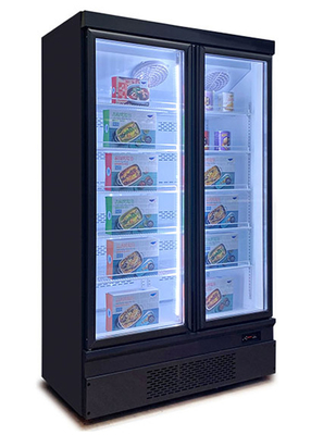 Черный цвет 1 стеклянный холодильник супермаркета замораживателя двери 2 3 для консервации еды