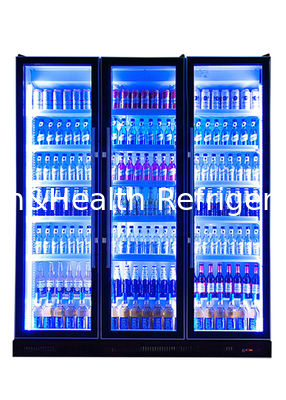 Холодильник холодного напитка энергии холодильника Адвокатуры 3 дверей стеклянный роскошный изготовленный на заказ