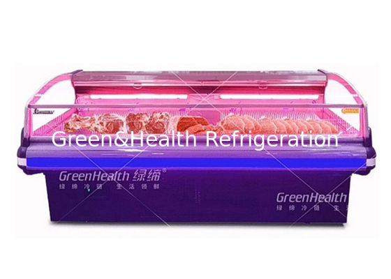 Замораживатель дисплея мяса гипермаркета вентиляторной системы охлаждения открытый для мясной лавки