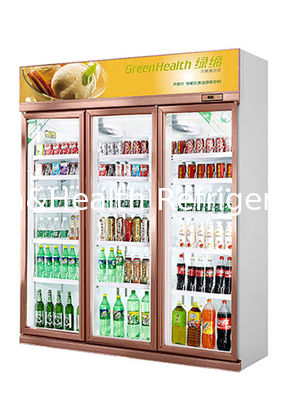 Охладитель дисплея напитка супермаркета с дверью стекла отскока собственной личности