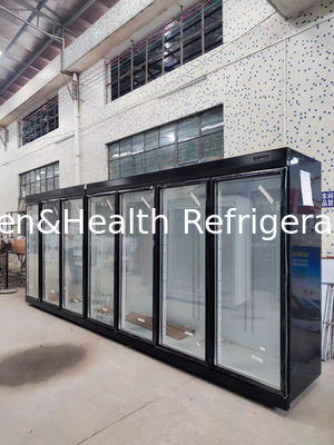 Охладителя двери воздушного охлаждения R22a большая емкость вертикального переднего стеклянного для напитков