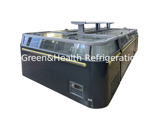 Замораживатель комбайна острова двери сползая стекла замораживателя острова супермаркета -18~-22℃ коммерчески замороженный