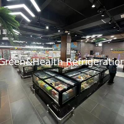 Замораживатель большой емкости магазина коммерчески с -18~-22 градусов автоматически размораживает алюминиевый интерьер