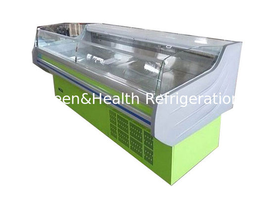 Рыба Мясо морепродукты Дисплейный стол холодильник Витрина для супермаркетов холодильник горизонтальный