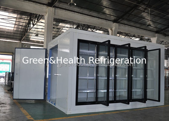 Супермаркет холодильник холодильный склад со стеклянной дверью 8500L ходьба в холодильник взрывный морозильник