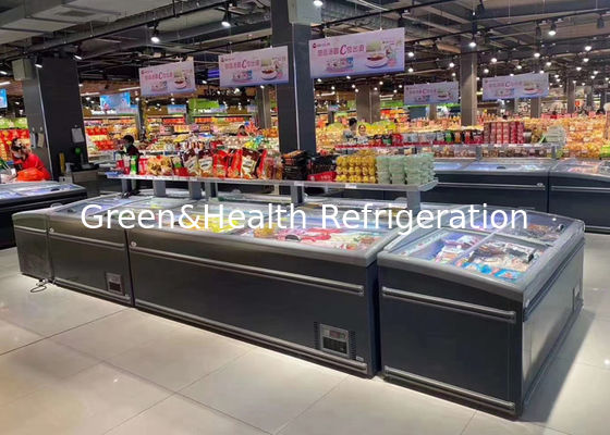 Стеклянная дверь супермаркета сундук глубокая морозильница продовольственный дисплей товарный холодильник 1040L