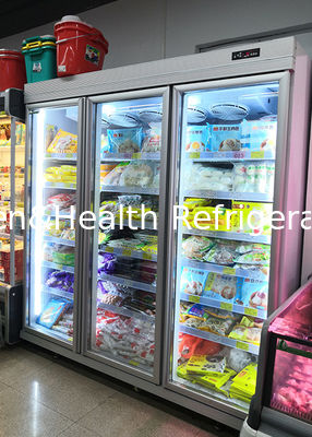 OEM Окрашенная стальная коммерческая холодильница Витрина Вертикальный охладитель напитков