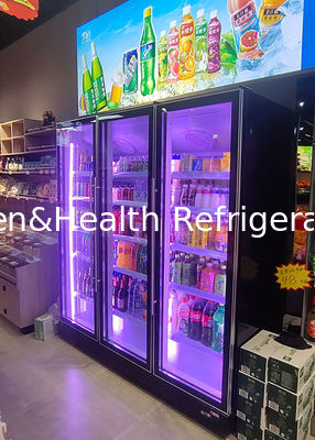 Коммерческая вертикальная пивная дисплейная охладитель двойная дверь напитки холодильник