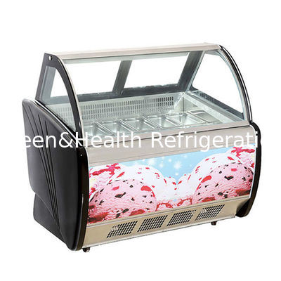 12 кастрюль Серый цвет Итальянский мороженое Дисплей морозильник Для мороженого магазина