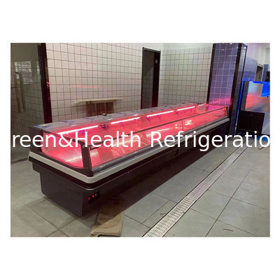 2.5 м Тёмно-серое горизонтальное европейское хранение свежего мяса дисплей супермаркет свежее мясо морозильник