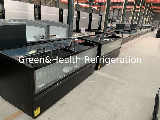 -22 градуса Морозильная витрина для рыбного мяса, островной морозильник с подключением к сети для супермаркета