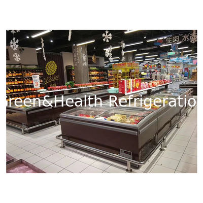 Горизонтальный большой коммерческий супермаркет/магазин Холодильный дисплейный остров шкаф морозильник