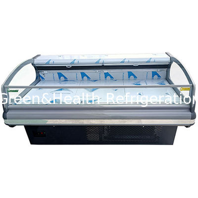 Встроенный компрессор Европейский полуоткрытый холодильный прилавок для хранения свежего мяса