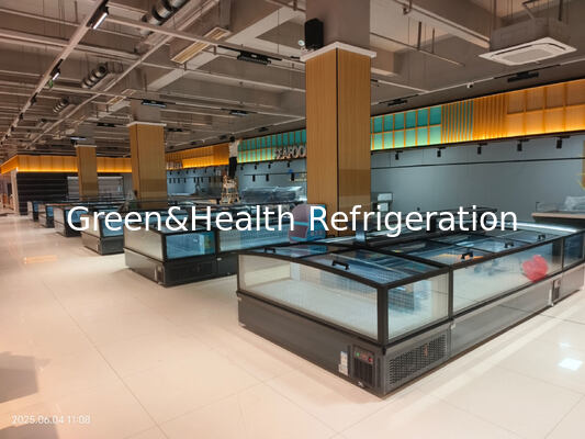 Островной морозильный ларь для супермаркета, коммерческий комбинированный морозильный витринный шкаф для замороженных продуктов