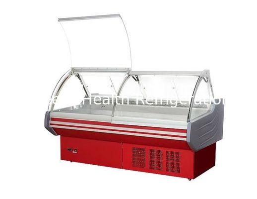 Поднимите вверх изогнутый стеклянный охладитель дисплея холодильника/мяса дисплея гастронома двери