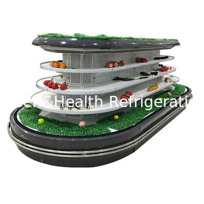 Коммерческий многоэтажный открытый холодильник с автоматическим светодиодным освещением отмораживания и энергосбережением для дисплея супермаркета