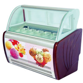 Коммерчески итальянский замораживатель дисплея мороженого с подгонянным светом ОЭМ лотков
