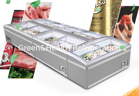 Большой высокий замораживатель дисплея морепродуктов зрения с цифровым регулятором
