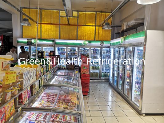 Охладитель дисплея напитка магазина чистосердечный автоматический размораживает 5 ПК в дверь