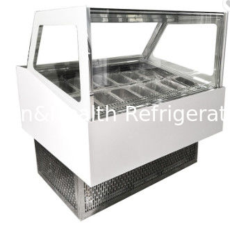 Трудные замораживатель дисплея мороженого/ведро Попсикле готовят сталь цвета Гелато витрины