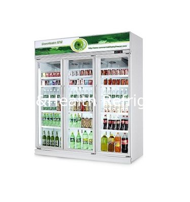 GreenHealth LG-1000W 3-дверный коммерческий холодильник для безалкогольных напитков, верхняя установка, 0 ̊10°C