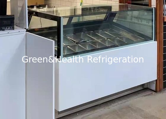 -22 замораживатель дисплея мороженого ветроуловителя дисплея Gelato лотка степени 16